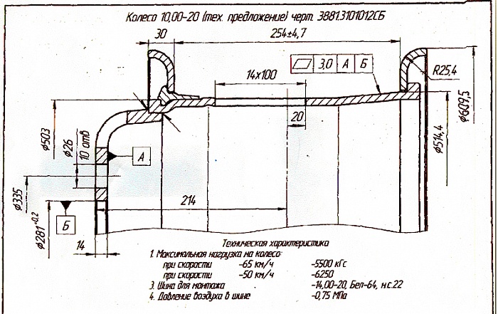 Колесный диск 10,00-20 3881.3101012