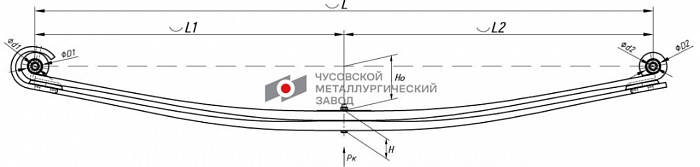 Передняя рессора Volvo FH12 (1993-1999) 2-х листовая