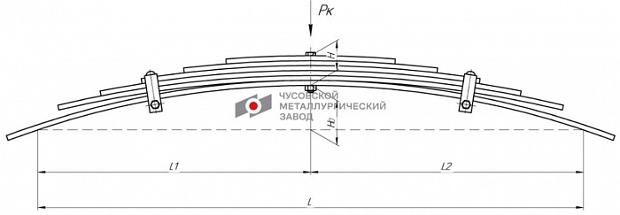 Задняя рессора Урал 43206, 432066, 432067, дополнительная 6-листовая