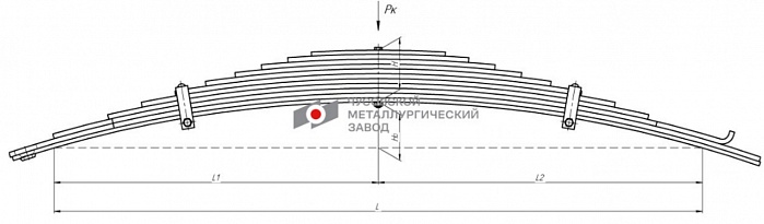 Задняя рессора Урал 43206, 432066, 432067 11-листовая