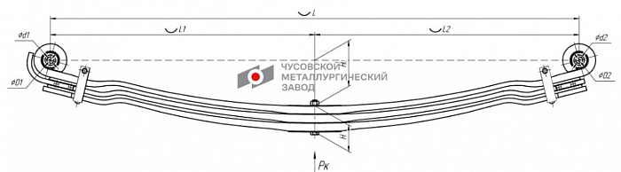 Передняя рессора MAN TGA 3-листовая