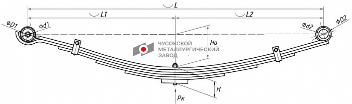 Передняя рессора Hyundai HD 65,72,78 6-листовая