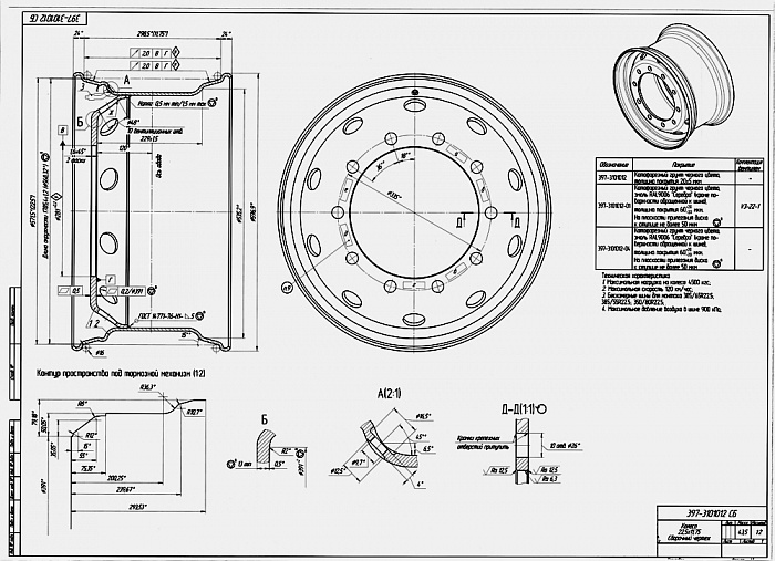 Колесный диск 11,75x22,5 397-3101012-01 ЕТ 120