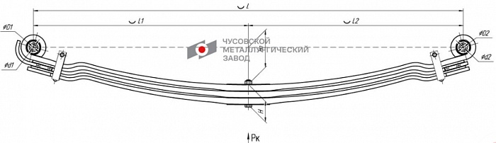 Передняя рессора MAN TGA 18-41 3-листовая