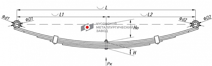 Передняя рессора BAW 1044/1065 5-листовая